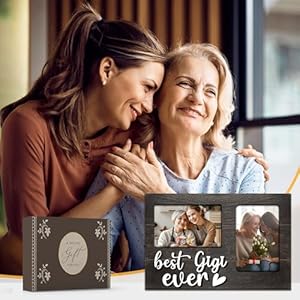 Mothers Day Gigi Gifts Gigi Gift from Grandkids Birthday Gifts for Gigi 3D Photo Frame Hold 4×6 Inches Two Photos Great Gigi Gifts Picture Frame Present for Grandparents Day
