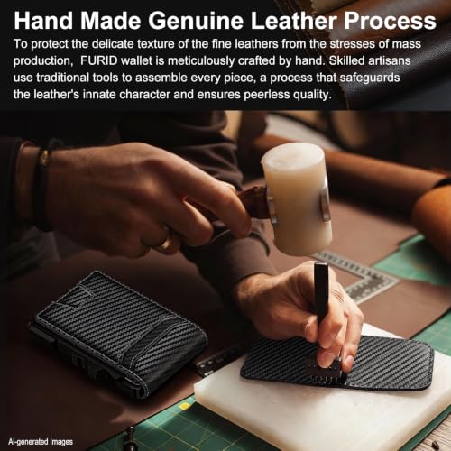 Image of furid Genuine Leather Wallet for Men: Slim RFID Smart Minimalist Wallet