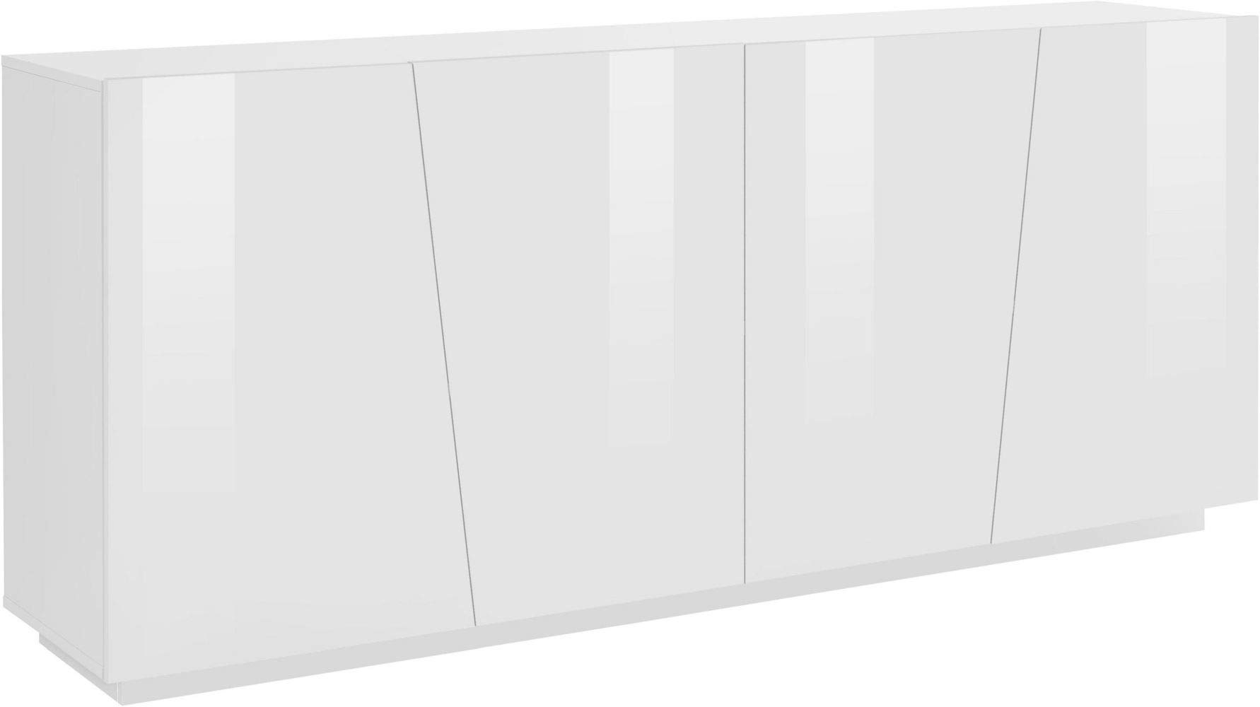 Web Convenienza Madia con 4 Ante Credenza Contenitore Collezione Sprint per Soggiorno Cucina Ingresso Sala da Pranzo Mobile Bianco Laccato Lucido - 200 cm