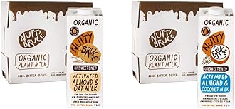Organic Activated Almond & Oat Milk - Dairy & Soy Free, Certified Organic & Vegan Milk made with Whole Grain Oats - 6 x 1L