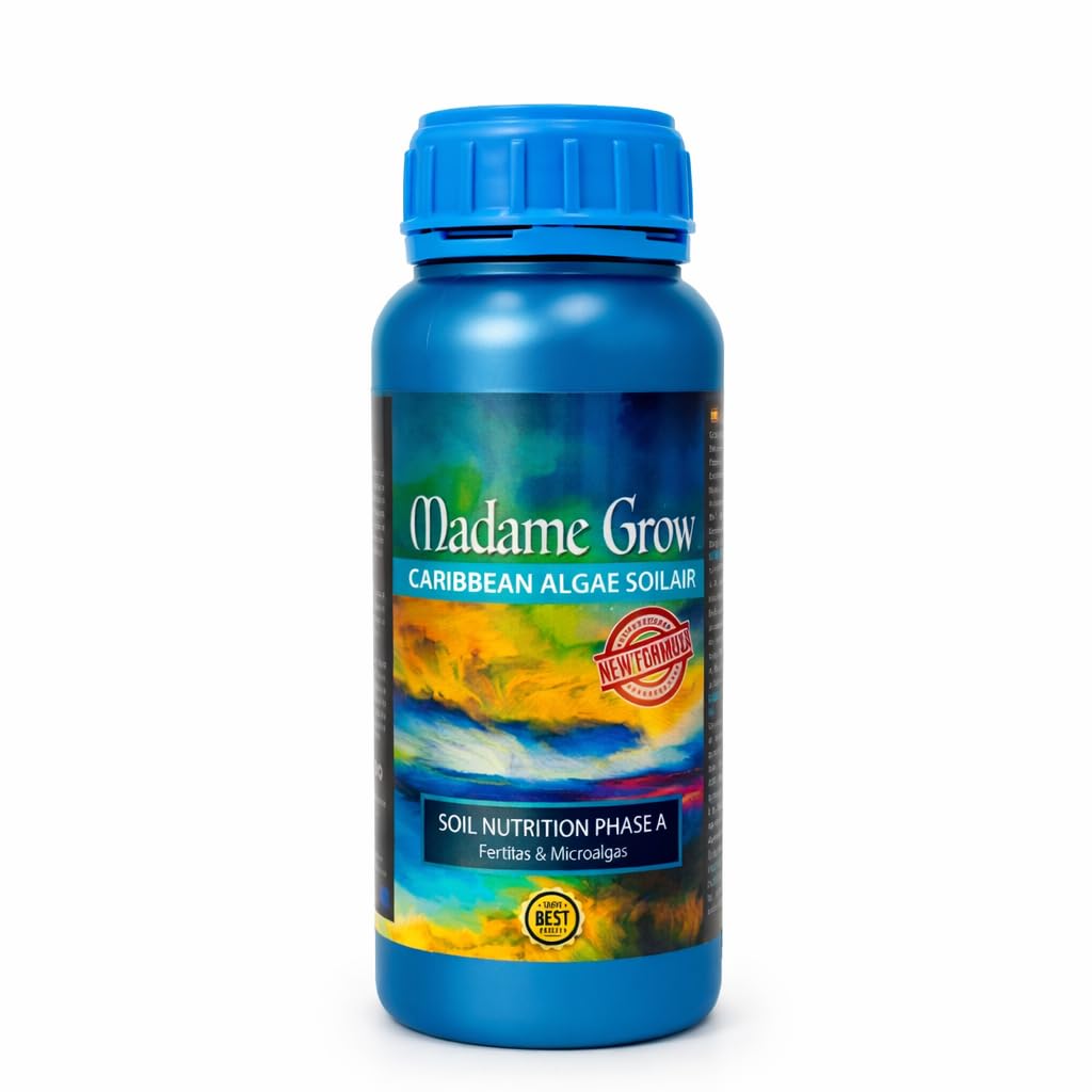 MADAME GROW Algendünger - Dünger - Pflanzennährstoffe 420 - Karibische Algen -platzen lassen - Cannabis - Dünger - Blüte - Cannabis - Blütenförderer - Flüssig - anreichern (CARIBBEAN ALGAE 500ml)