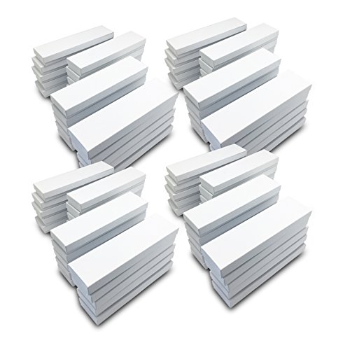 Thedisplayguys 100-Pack #82 Cotton Filled Cardboard Paper Jewelry Box Gift Case - Swirl White (8 1/16" X 2 1/4" X 1 3/8") #TOP4