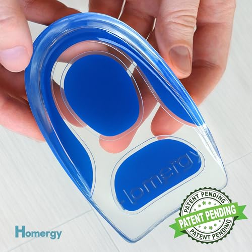 Image of Advanced Heel Cups for Heel Pain Relief - Walk & Stand All Day in Comfort from Plantar Fasciitis, Achilles Tendonitis & Heel Spurs, Upgraded Gel Heel Inserts 2-Pack for Men & Women, Homergy