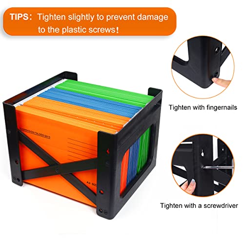 Hanging File Folder Frame, (A4, B4/Fc) Plastic Hanging Folder Shelf, A4 Suspension File Frame For Office & Home, Black #TOP5