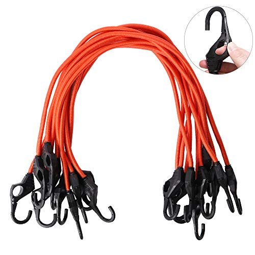 XSTRAP Heavy Duty Bungee Cords 10PK 32-Inch Finger-Hole Red