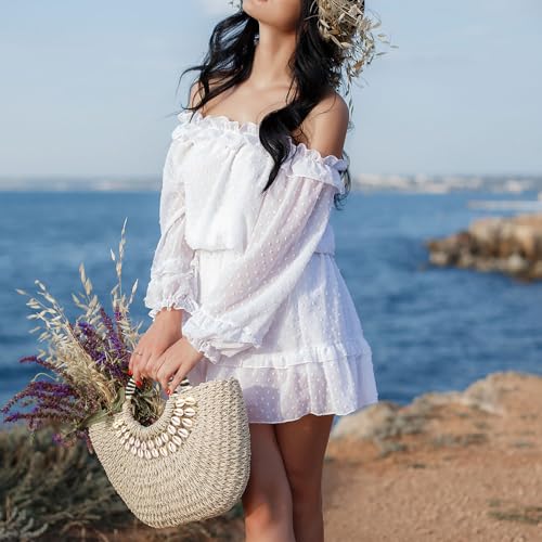 Image of Straw Bags For Women 2025 Summer Rattan Bags Women Straw Hand-woven Top-handle Handbag Sea Rattan Tote Clutch