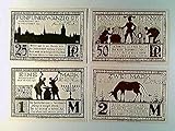  Notgeld Paderborn, 25 Pfennig, 1 und 2 Mark, 1921