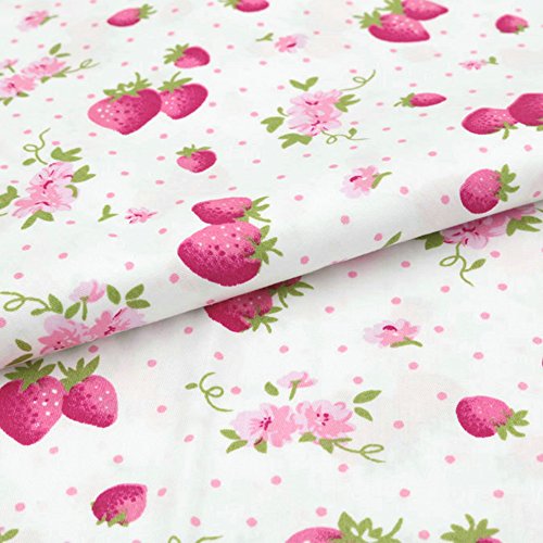 Premium Strawberry Print Cotton Fabric by the Yard - Versatile 39x63-Inch Material for Sewing, Quilting, and Craft Projects - Delightful Pink and White Pattern 4 Premium Strawberry Print Cotton Fabric by the Yard - Versatile 39x63-Inch Material for Sewing, Quilting, and Craft Projects - Delightful Pink and White Pattern - Image 3
