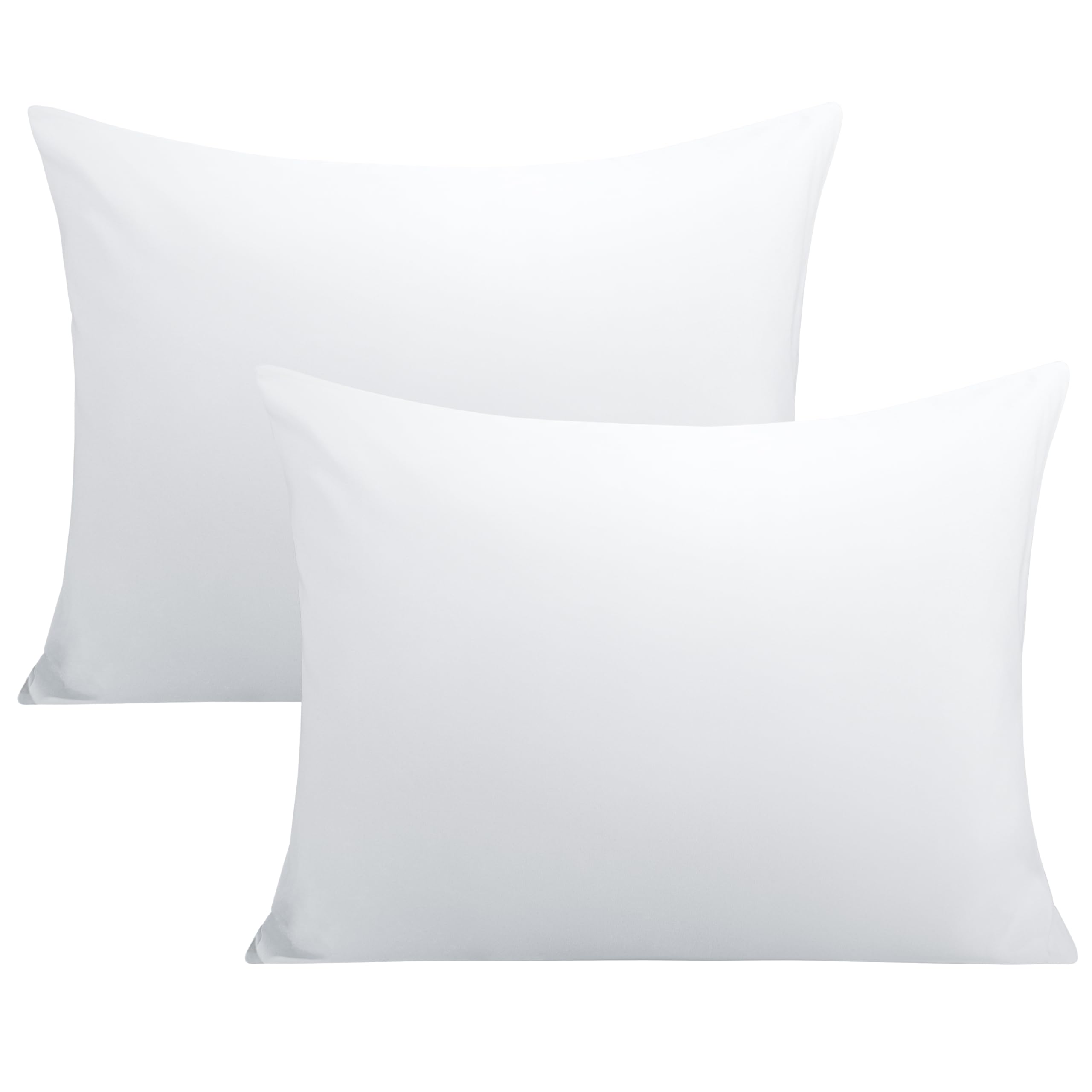 FLXXIE 2-Pack Microfiber Standard Pillow Cases, Envelope Style, White
