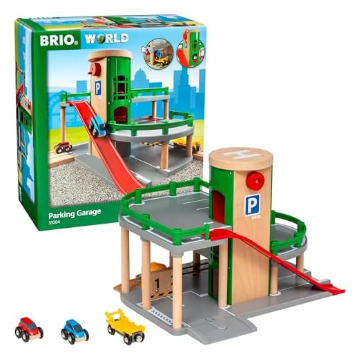 BRIO World 33204 Parkhaus, Straßen & Schienen - Eisenbahnzubehör Holzeisenbahn - Empfohlen für Kinder ab 3 Jahren