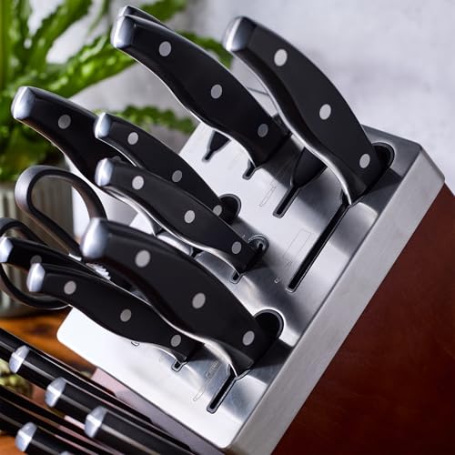Image of Zwilling Twin Signature Self Sharpening 20-Pc Knife Set Made in Germany | Ultra Sharp Blades Made with Special Formula Friodur Ice Hardened Steel for Durability. Dishwasher Safe and Comfortable Grip.