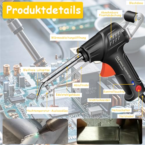 WRQIOO Laserschweißgerät, 3-in-1 Laserschweißwerkzeuge, Automatische Schweißpistole Metall für Zinn, Multifunktions Lötkolben-Lötpistolen-Set, Äußere Beheizte Industrielle Handschweißgerät