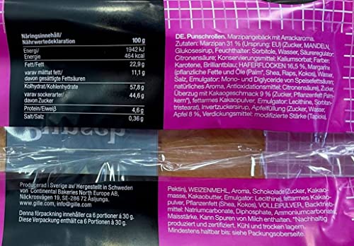 Schwedische Punschrollen, traditionelle Winterspezialität, Marzipangebäck, 180g (1er Pack)