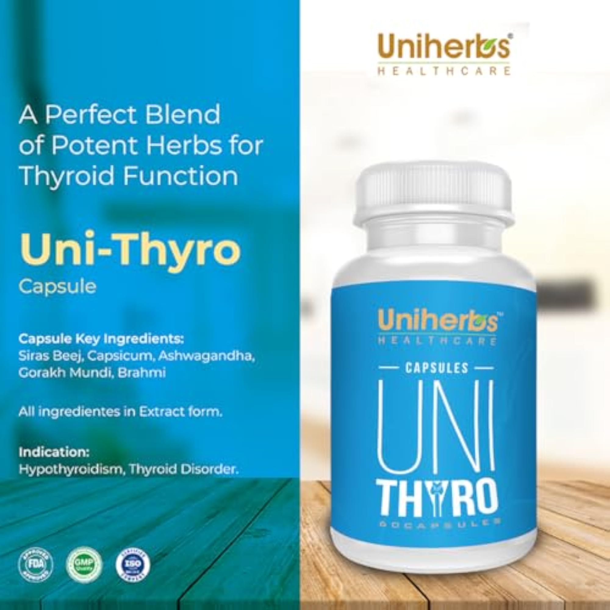 Uni Thyro Capsule for Thyroid Support, 60 Capsules