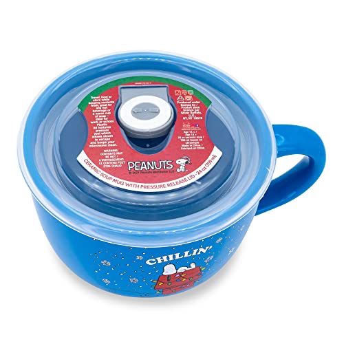 Vaso de cerámica azul 24 onzas con tapa ventilada miniatura 2