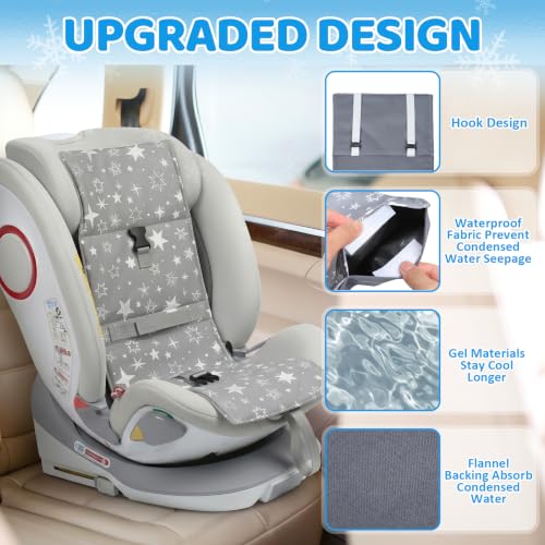 Image of Orzbow Car Seat Cooling Pad with Removable Ice Packs for Baby Toddler,Grey