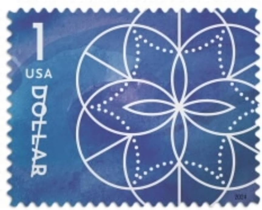 $1 Floral Geometry 2024 (2 Sheets of 10) Definitive Denominated Mail-Use Additional Postage Stamps