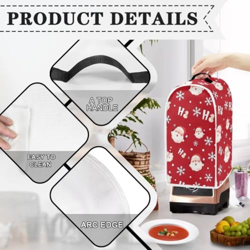 Image of Snow Senta Cluas Blender Dust Cover, Anti Fingerprint Polyester Stand Mixer or Coffee Maker Appliance Protector, Christmas Machine Washable Blender Cover for Kitchen Appliance