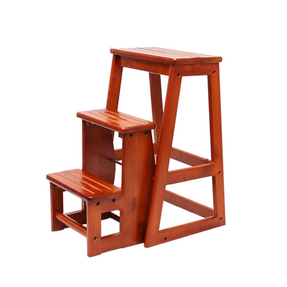 Tabouret-échelle pliant en bois robuste et antidérapant support pour plan