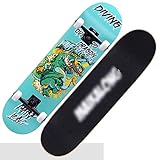 Skateboarden Cruiser Unisex professionelles Allrad Anfänger, Kind, Erwachsener, Junge, Männer und Frauen Road Double-Up Maple Scooter (Color : Weiß, Size : 79 * 20cm)