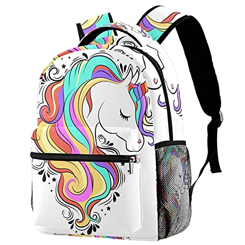 Sac d'école pour filles et garçons - Grand sac à dos étudiant à motifs animaux
