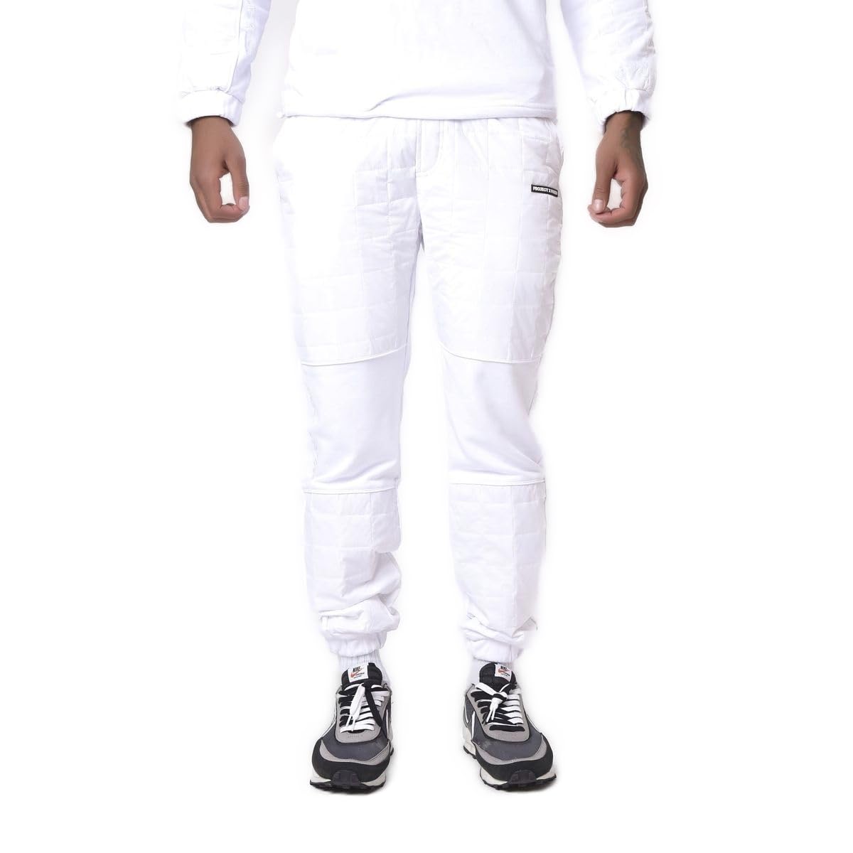 Jogging Project X Paris avec empiècement nylon matelassé carré blanc XL