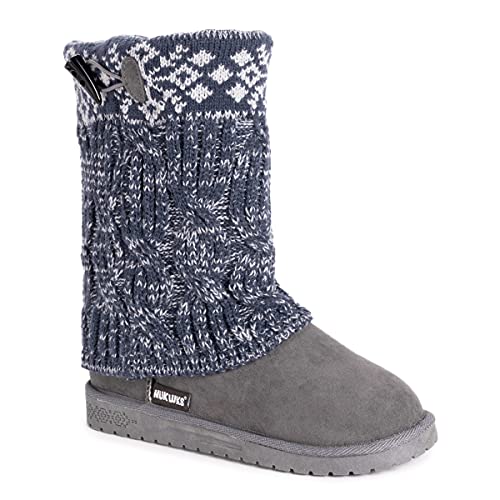 MUK LUKS Women's Cheryl Fashion Boots, Grey, 9