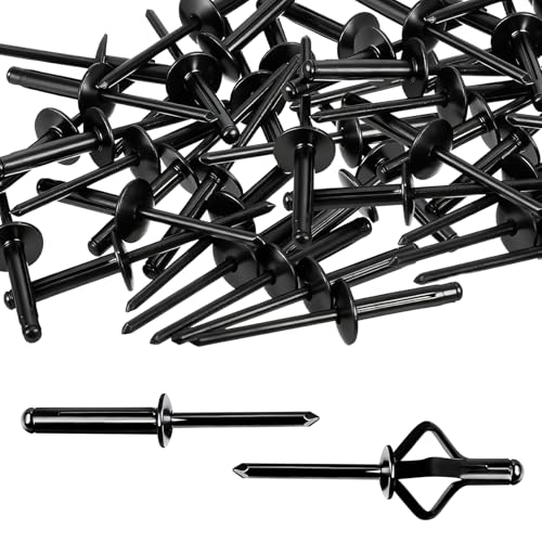 Lot de 60 rivets aveugles en aluminium - Noir - Pour industrie, automobile, meubles, construction