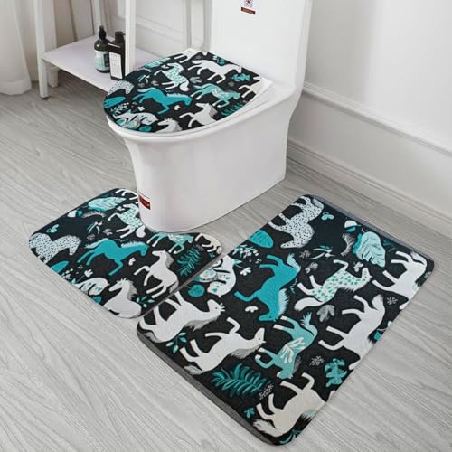 Juego de alfombras de baño para evitar resbalones en azulejos húmedos 7