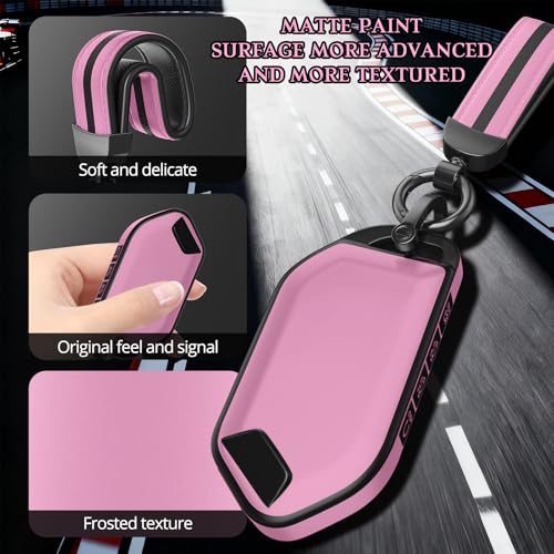 Image of for Kia Key Fob Cover Accessories,Matte TPU Material, with a Cute Leather Keychain,for Telluride,Carnival,K5 gt line，K5，Forte，K4，Sorento, Sportage and Other Models. (Iceberry Powder, Model-1)