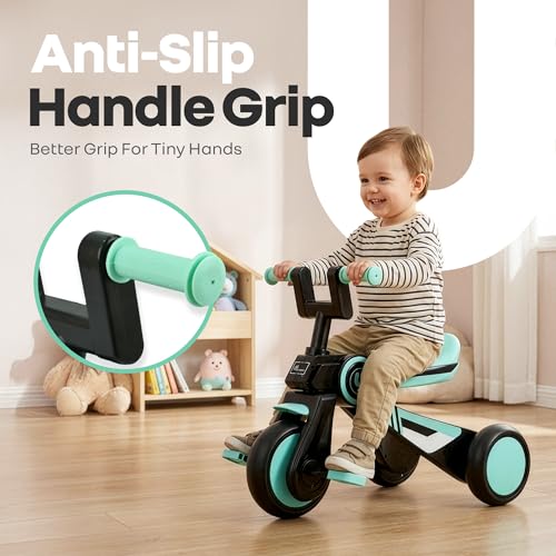 Image of R for Rabbit Tiny Toes Y Ace Premium Designer Tricycle for Kids 2-5 Years Upto 25Kg Weight with Strong Metal Core Frame, Anti-Slip Handlebars & Smooth Wheels | 95% Pre-Installed Baby Trike (Sea Green)