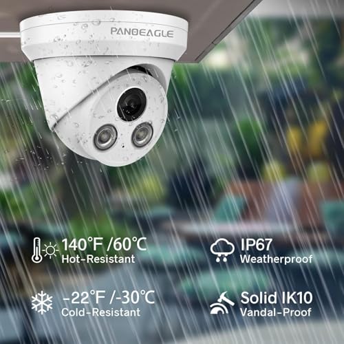 Image of PANOEAGLE 5MP IP PoE Camera Outdoor, 5MP@30fps Security Turret IP Camera with Human /Vehicle Detection,Audio /Mic, 98ft IR Night Vision, 2.8mm Wide Angle Lens(105), IP67,NDAA Complaint,PG2355I