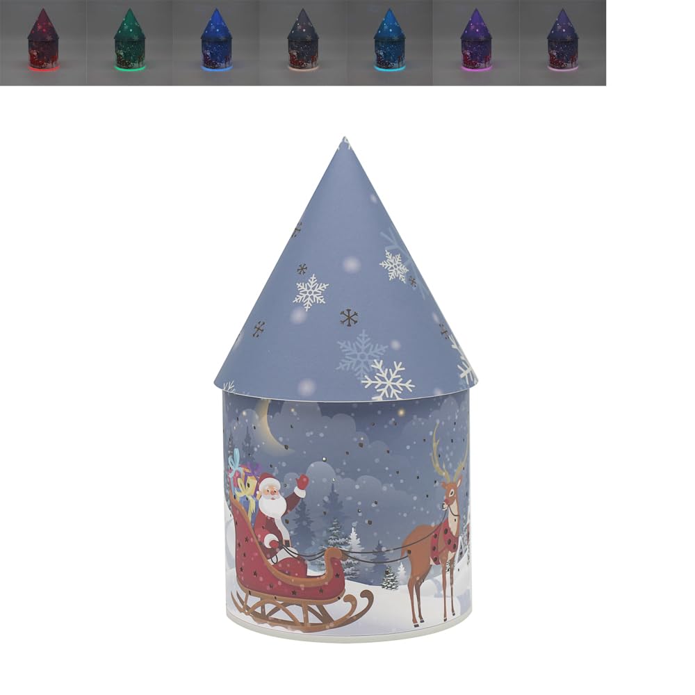 The Leonardo Collection Winter Santa Led House For Cozy Christmas Decor | Festive Light-Up Ornament With Santa Claus And Snowy Design | Warm Led Glow For Indoor Holiday Ambiance | Winter Wonderland Vibes