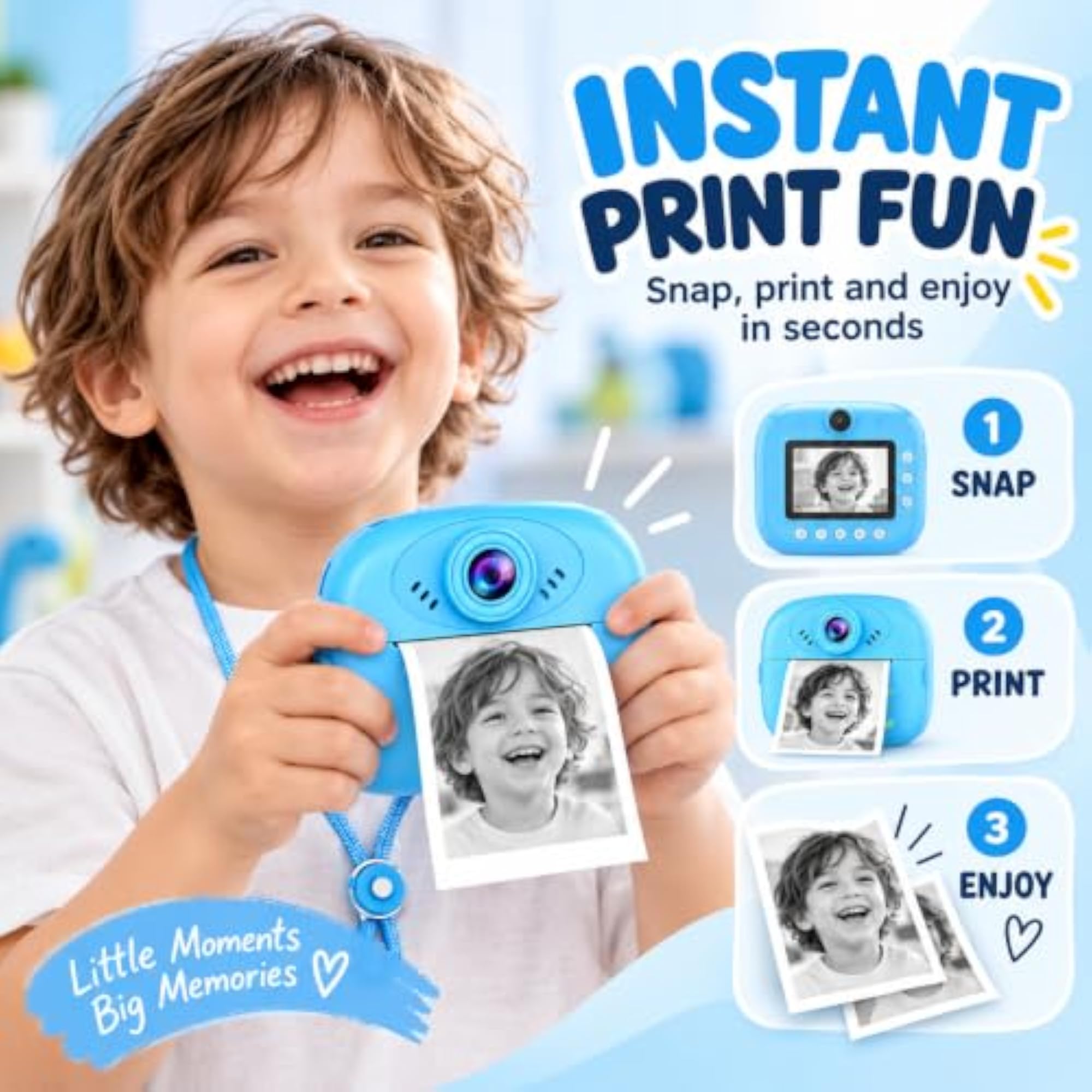 TOYCHANNEL Instant Print Camera with Built-in Thermal Printer