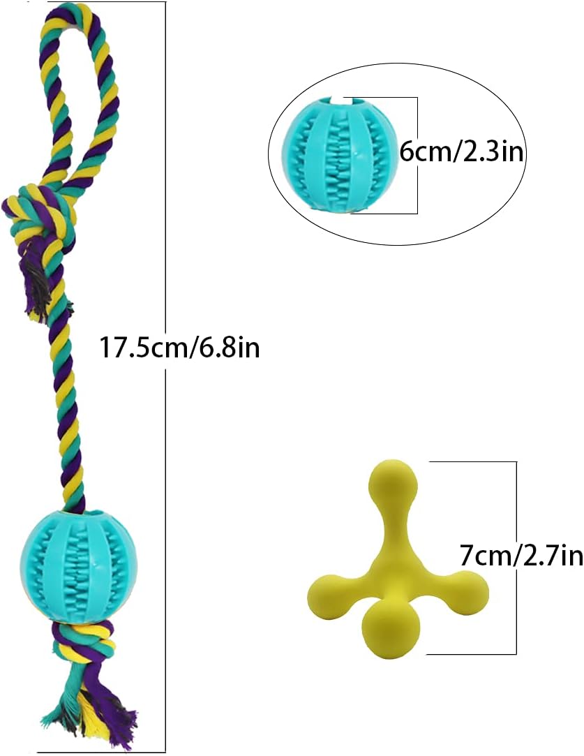 Dog Ball and Rope toy, Dog throw toy with Dog Bone Small Medium Dog Fetching, Catching, Throwing - Image 3
