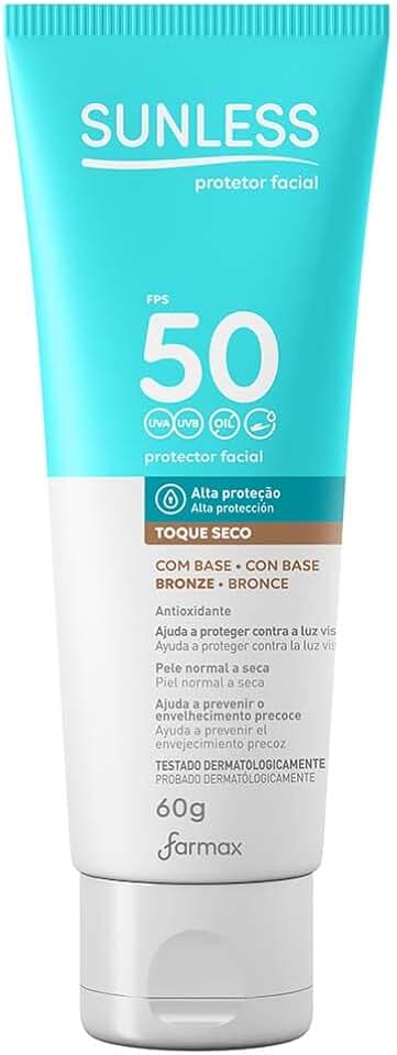 Protetor Solar Sunless com Base Bronze FPS 50 Toque Seco com Efeito de Base 60g