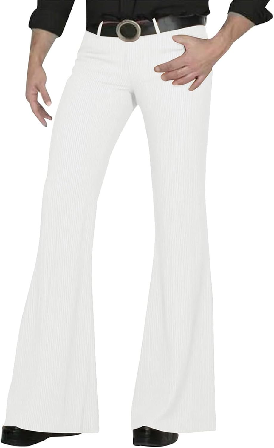 DuDubaby Men's Relaxed Stretch Vintage 60S 70S Bell Bottom Pants Fit Disco Outfits Comfort Flared Retro Leg Mens Casual