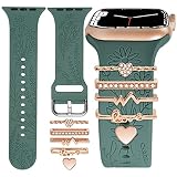 Watch Band Charms (Band Included), Compatible with Apple Watch Band 38mm 40mm 41mm, ORATYFAN Floral