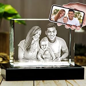 3D Laser Gifts Personalized Gift for Mom, Unique Home Decor, Custom Laser Etched Glass | Birthday, Anniversary, Wedding…