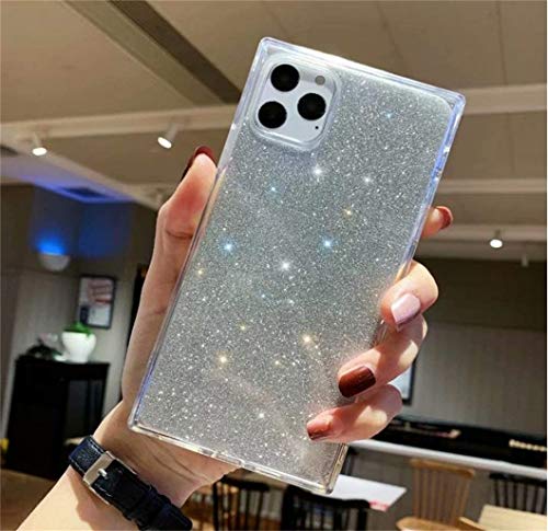 Jacyren Coque de protection pour iPhone XR - Paillettes - Ultra fine - En silicone transparent - Carrée - Résistante aux chocs et aux rayures Cover