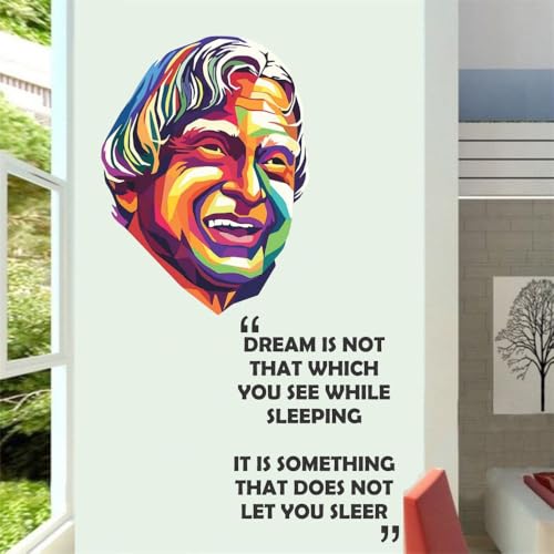 Image of Dr. A.P.J. Abdul Kalam Inspirational Quote Wall Sticker - Motivational Wall Decal for Study Room, Office, Classroom & Home Decor (Size - 46CM X66CM)