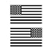 USA Subdued Single Color American Flag 50 Stars 2 Vinyl Die-Cut Decals - Includes Standard and Reversed Designs - Small - Black