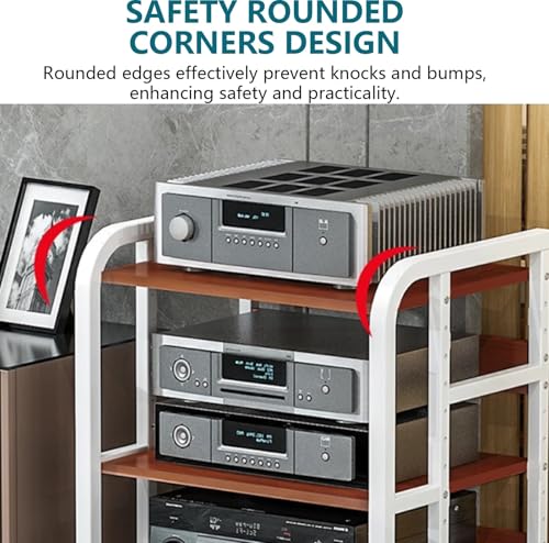 Support audio pour lecteur CD et amplificateur : meuble réglable à roulettes - 7