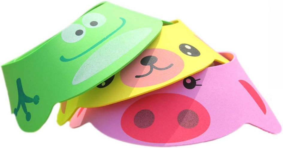 Rely2016 3PCS Baby Shower Bathing Cap Cartoon Frog Pig Bear Shampoo Hat Protection Bathing Visor Cap with Four Gear Adjustments by Rely2016 3PCS Baby Shower Bathing Cap Cartoon Frog Pig Bear Shampoo Hat Protection Bathing Visor Cap with Four Gear Adjustments by