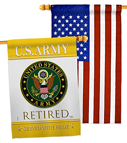 Breeze Decor US Army House Flag Pack Armed Forces Rangers United State American Military Veteran Retire Official Applique Decoration Banner Small Garden Yard Gift Double-Sided, Made in USA