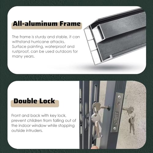 Weiße Fenstersicherheitsschlösser – abschließbare Teleskopstangen für Haustüren und Aluminium-Tor-Sicherheits-Innenschutz verhindert versehentliches Herunterfallen (121 cm, 160 cm)