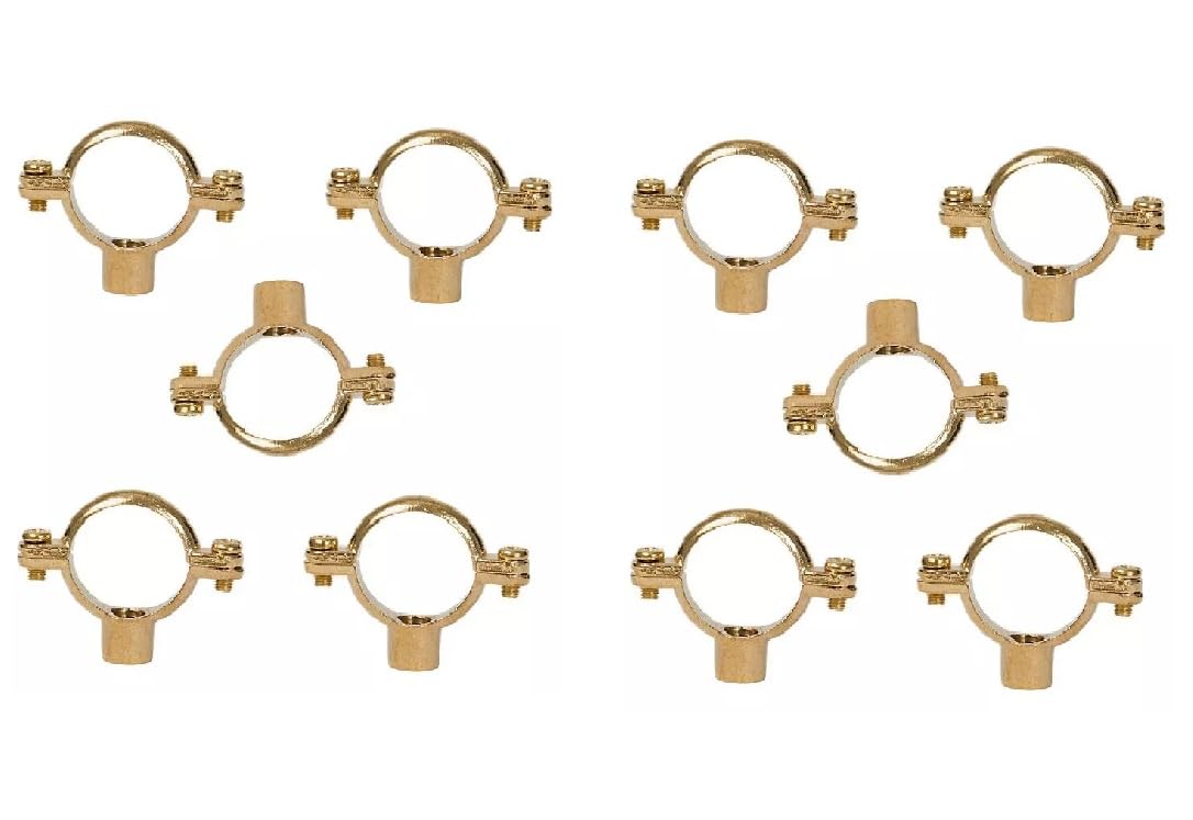 22.5 Team Controls Brass Tc 28Mm Solid Construction Munsen Ring M10 Pipe Clip Bracket X 10