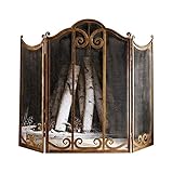 □ Pantallas de Premium Chimenea - Con 2 paneles articulados pueden estirarse para adaptarse a diferentes aberturas;encaja con la mayoría de las chimeneas de la sala de estar!con malla de acero de ventilación de detección protege contra cualquier chispa callejeros o brasas se escape