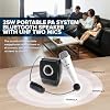 Voice Amplifier with 2 Wireless Mics, 25W High Capacity 5200mAh Personal Voice Amplifier Portable Pa System Megaphone Bluetooth Speaker,Wireless Microphone System for Teaching, Fitness, Outdoor