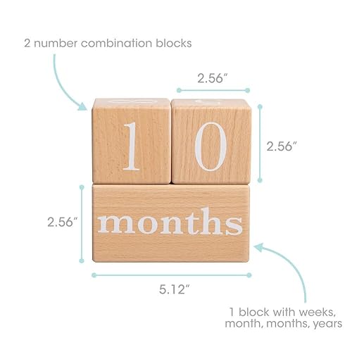 Vista 13 de Pearhead Bloques de edad de hitos para compartir fotos de bebé, accesorio para fotos, juego de 3 bloques, gris